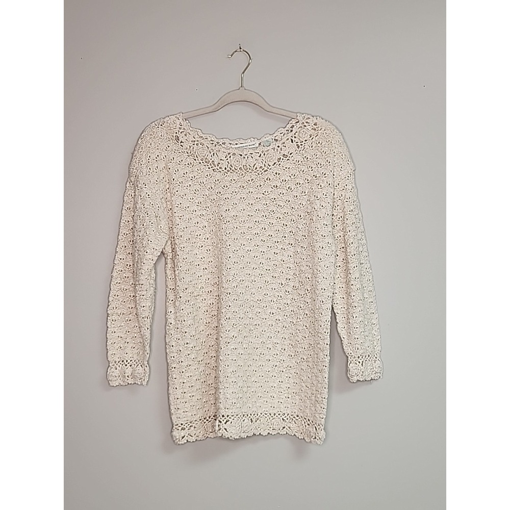 Vintage Colleen Collectibles Womens Small Ivory Hand Knit Sweater Quite Luxury